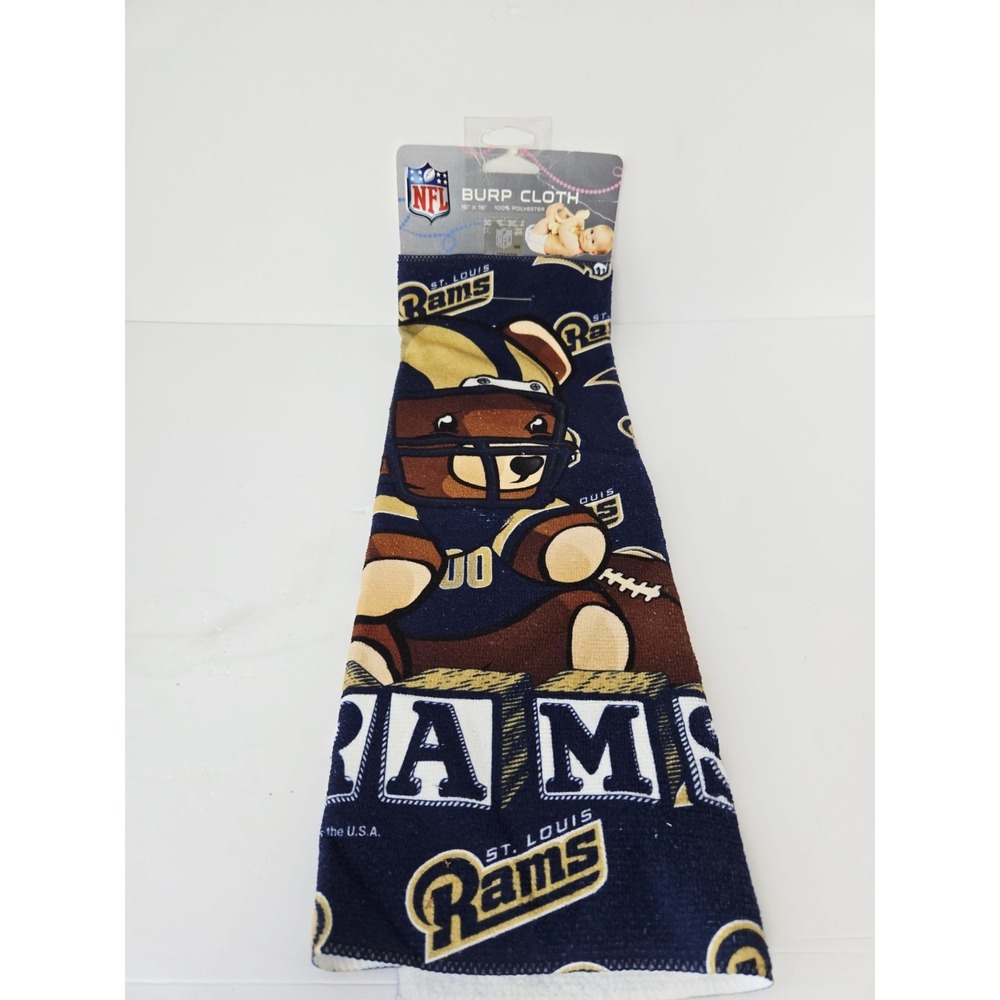 NFL Burp Cloth 16x16" St Louis Rams‎ Mcarthur Towel Sports NWT baby infant